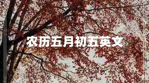 農歷五月初五英文