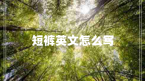 短褲英文怎么寫(xiě)