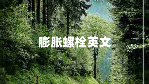 膨脹螺栓英文