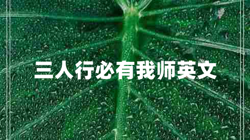 三人行必有我師英文