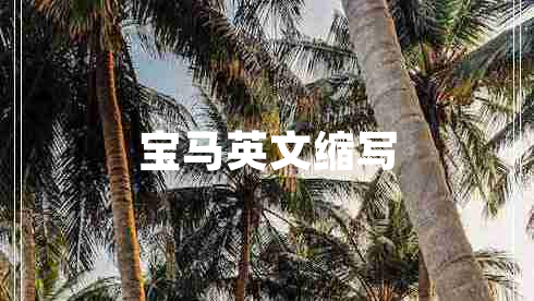 寶馬英文縮寫(xiě)