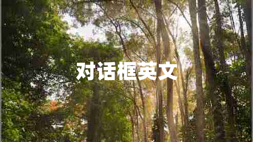對話框英文