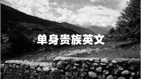 單身貴族英文