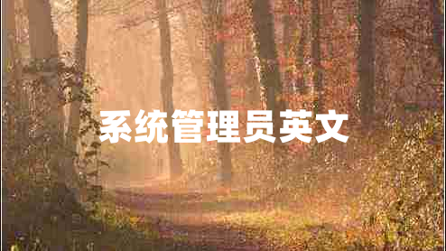 系統管理員英文