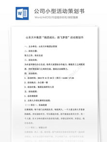 公司小型活動(dòng)策劃方案