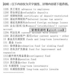 會(huì )計科目英文版本