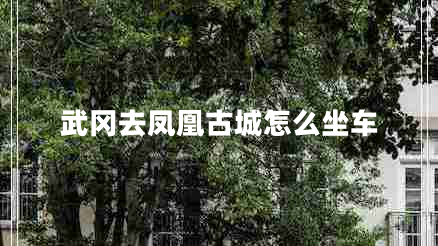 武岡去鳳凰古城怎么坐車(chē)