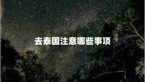 去泰國注意哪些事項