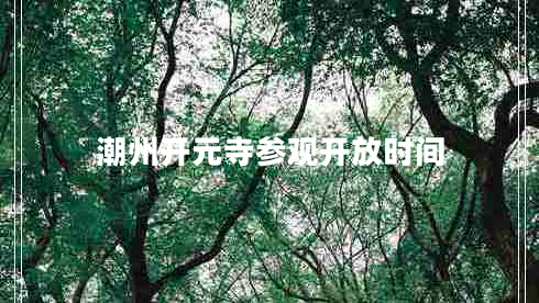 潮州開(kāi)元寺參觀(guān)開(kāi)放時(shí)間