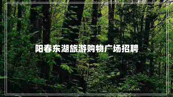 陽(yáng)春東湖旅游購物廣場(chǎng)招聘