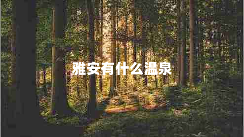 雅安有什么溫泉