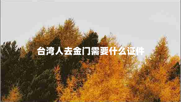 臺灣人去金門(mén)需要什么證件
