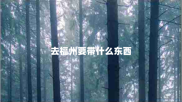 去福州要帶什么東西