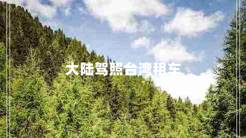 大陸駕照臺灣租車(chē)