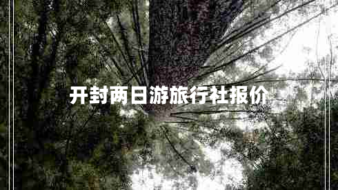 開(kāi)封兩日游旅行社報價(jià)