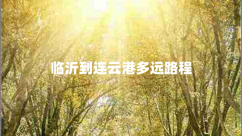 臨沂到連云港多遠路程