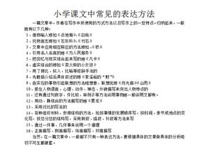 小學(xué)語(yǔ)文表達方法包括哪些