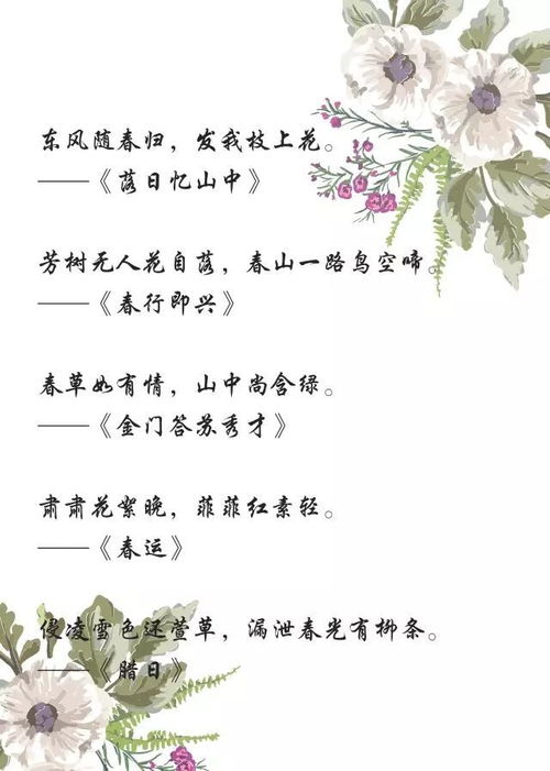 關(guān)于春的詩(shī)句或句子