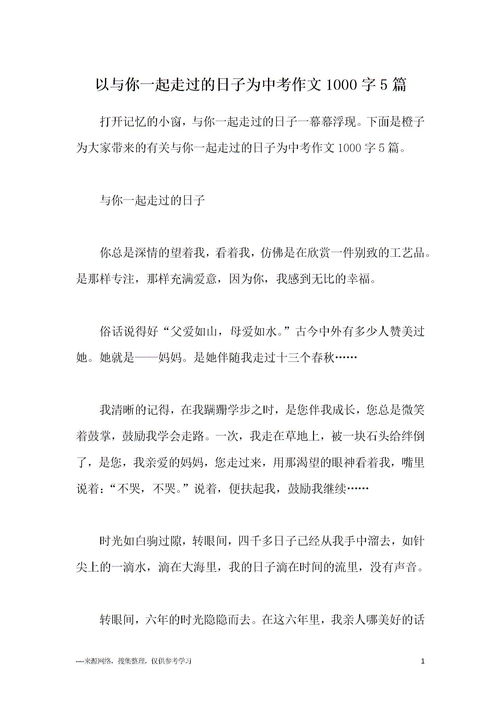 作文與你走過(guò)的日子開頭