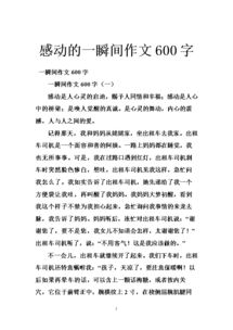 寫(xiě)感動(dòng)瞬間作文600字作文開(kāi)頭
