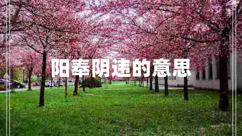 陽(yáng)奉陰違的意思