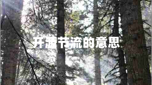 開(kāi)源節流的意思