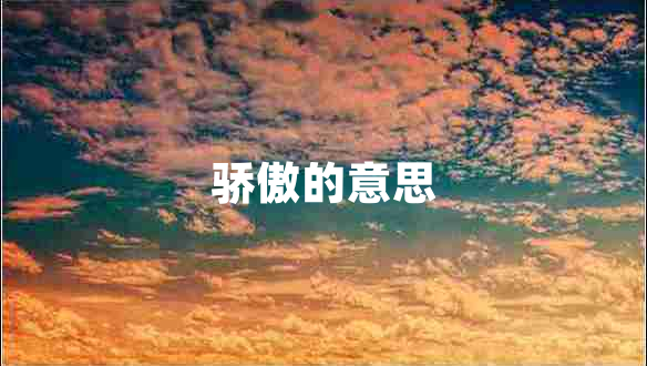 驕傲的意思