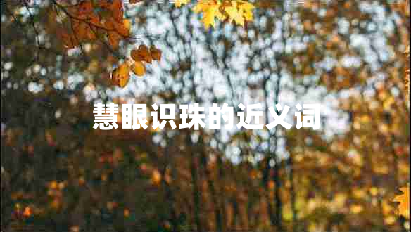 慧眼識珠的近義詞
