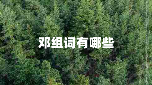 鄧組詞有哪些