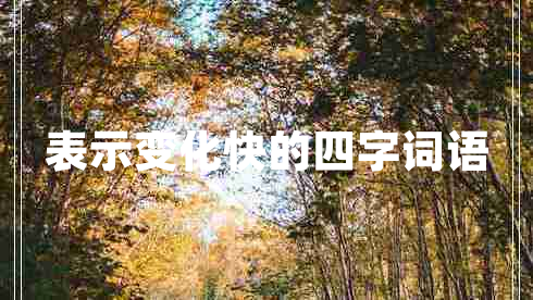 表示變化快的四字詞語(yǔ)
