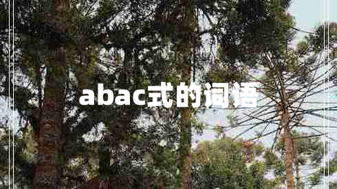 abac式的詞語(yǔ)