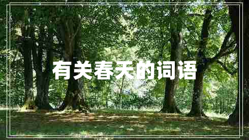有關(guān)春天的詞語(yǔ)