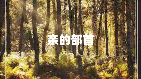 親的部首