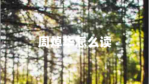 周焯華怎么讀