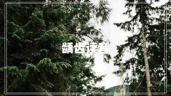 齲齒讀音