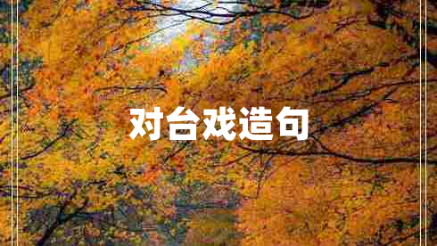 對臺戲造句