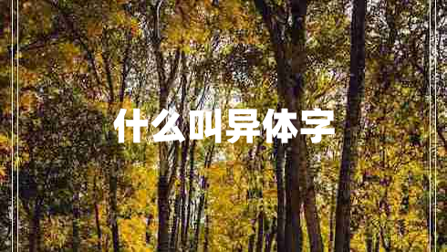 什么叫異體字