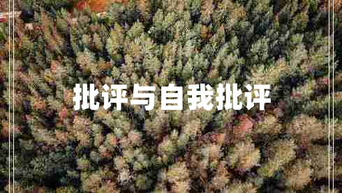 批評與自我批評