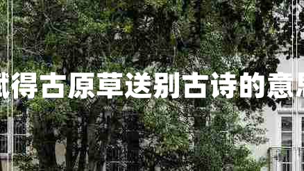 賦得古原草送別古詩(shī)的意思