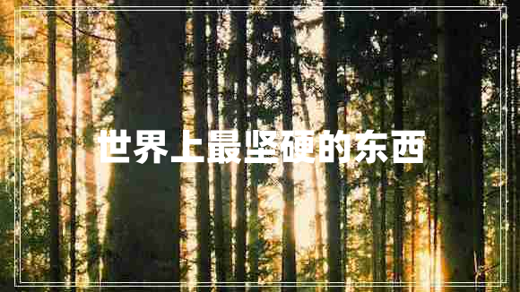 世界上最堅硬的東西