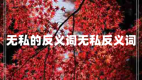 無(wú)私的反義詞無(wú)私反義詞