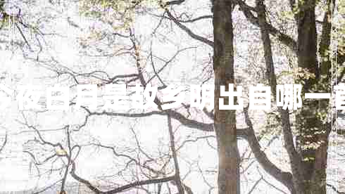 露從今夜白月是故鄉明出自哪一首古詩(shī)