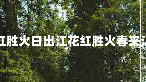 日出江花紅勝火日出江花紅勝火春來(lái)江水綠如藍