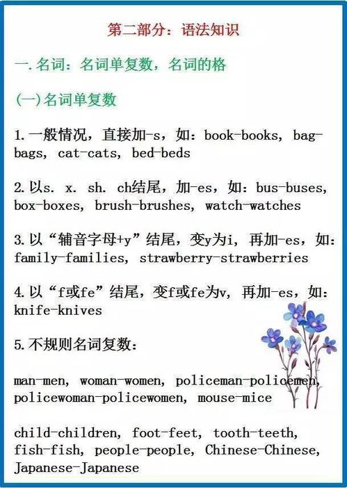 小學(xué)英語(yǔ)基礎知識大全識