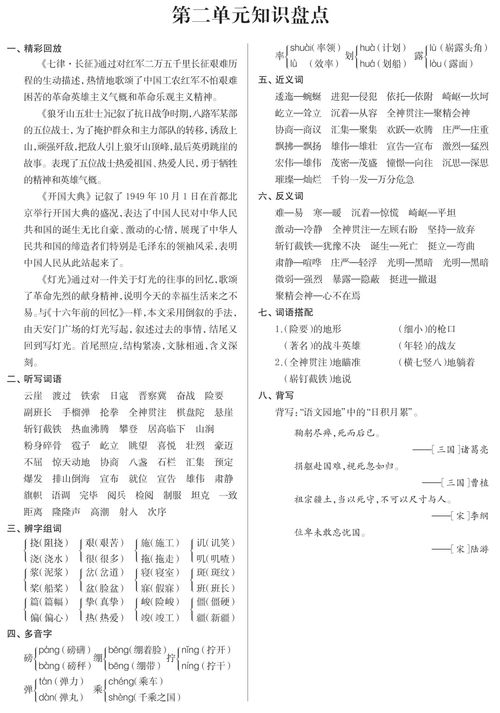 基礎模塊語(yǔ)文第二單元知識點(diǎn)總結