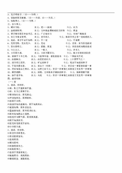 高一語(yǔ)文基礎文言文知識點(diǎn)總結
