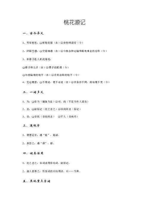 九下文言文人教版基礎知識整理